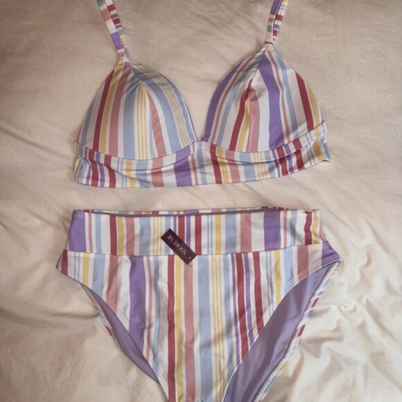 Adore Me Nina Contour Sun-Soaked Stripe Bikini Set, XL **NWT** - Picture 3 of 10